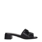 Black Leather Flat Sandals