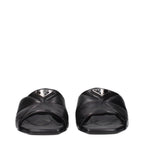 Black Leather Flat Sandals
