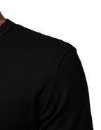 Black Cotton Velvet Logo Print Men T-shirt