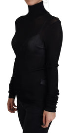 Black Turtleneck Slim Fit Pullover Sweater