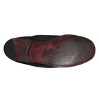 Black Leather Slip On Men Flat Loafers Shoes