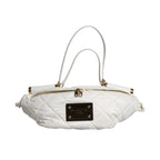 White Quilted Logo 90's Sicily Belt Waist Fanny Pack Bag