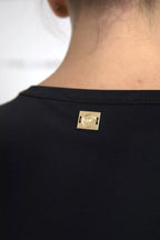 Black Viscose Round Neck CLASS T-shirt