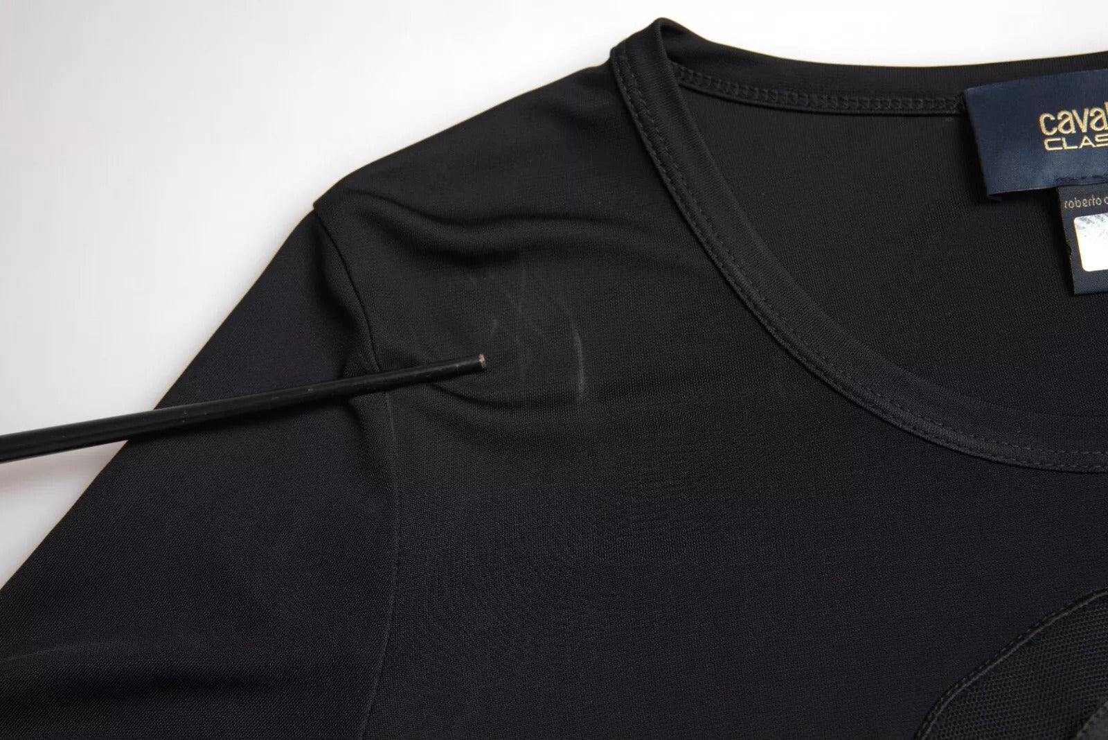 Black Viscose Round Neck CLASS T-shirt