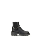 Black Calf Leather Bos Taurus Ankle Boots