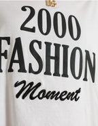 White Cotton 2000 Fashion Print Logo T-shirt