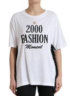 White Cotton 2000 Fashion Print Logo T-shirt
