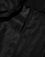 Black Viscose Long Sleeve Tie Neck Blouse Top