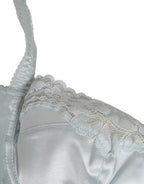 Light Blue Silk Semi-Padded Balconette Underwear