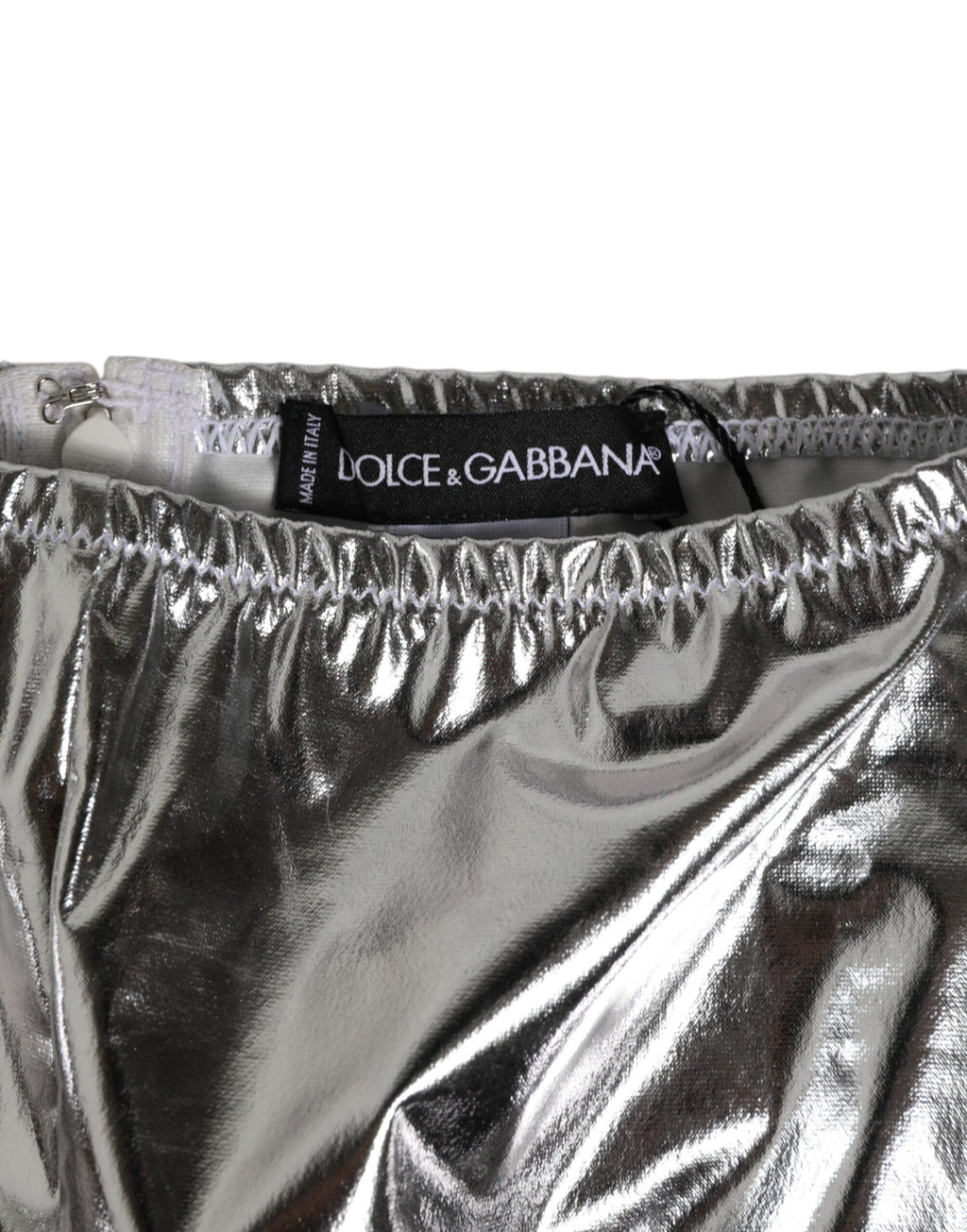 Silver Metallic High Waist Bikini Bottom Women  Underwear