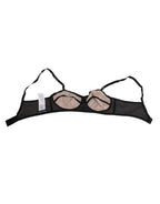 Black Nude Floral Lace Sheer Bra Underwear