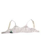 White Silk Satin Soft Cup Lingerie Bra Underwear