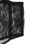 Black Lace Polka Dot Mesh High Waist Underwear