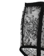 Black Sheer Polka Dot Lace High Waist Underwear