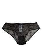 Black Sheer Mesh Lace Polka Dot Logo Underwear