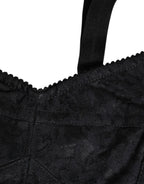 Black Stretch Nylon Bustier Bra Underwear