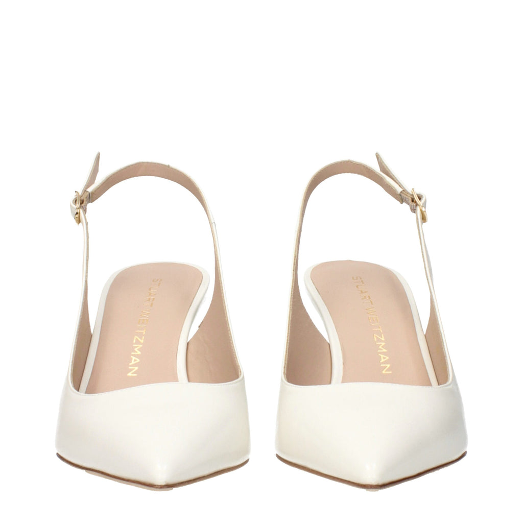 Beige Leather High Heel Pumps