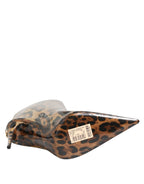 Leopard Print PVC Pointed Toe Boots Shoes
