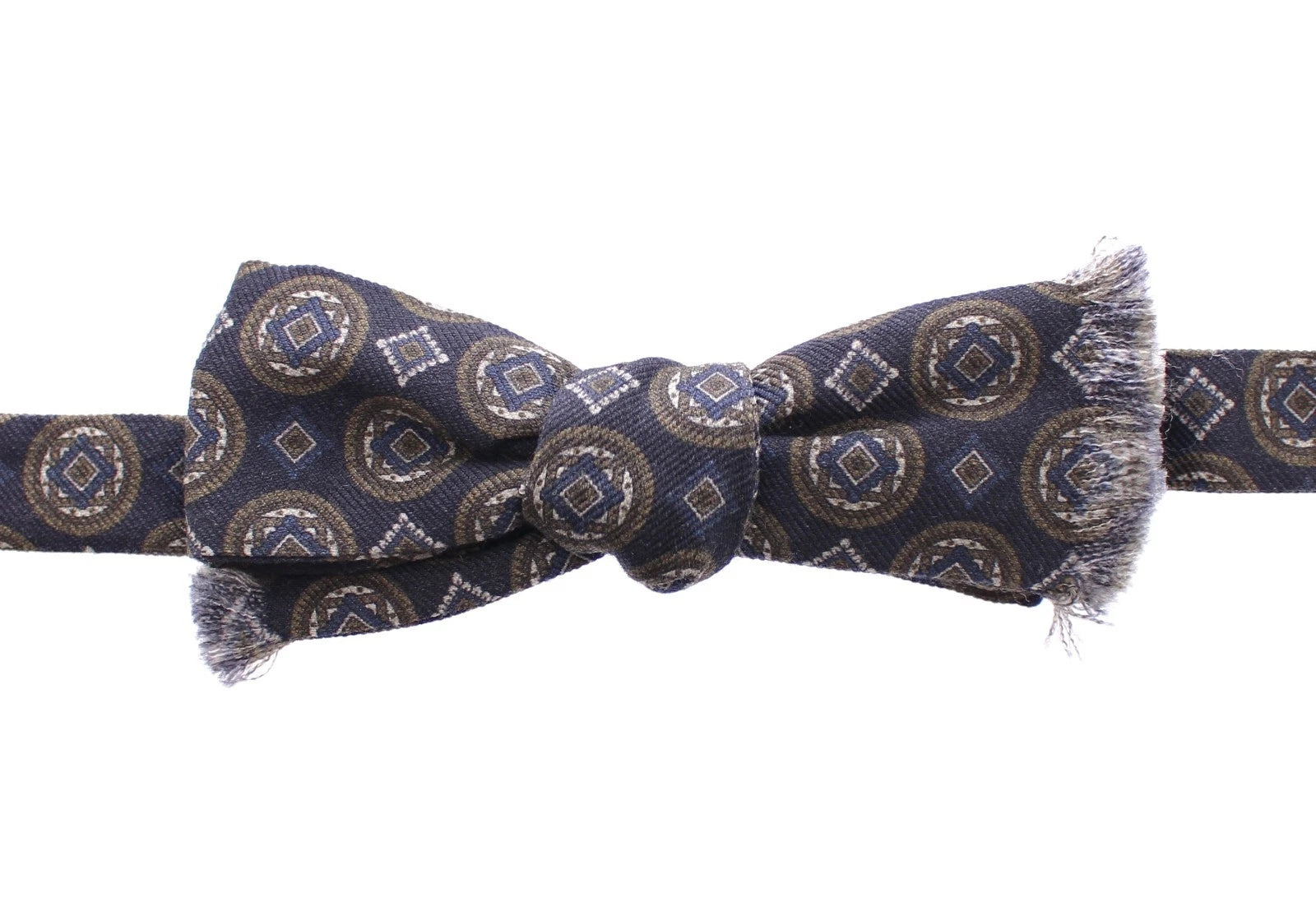 Blue Silk Baroque Fantasi Tied Bow Tie Papillon