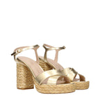 Gold Leather Platform Sandals