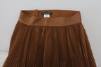 Beige Longuette Plisse Chiffon Midi Skirt