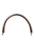 Beige Brown Snakeskin Leather Gold Ring Shoulder Strap