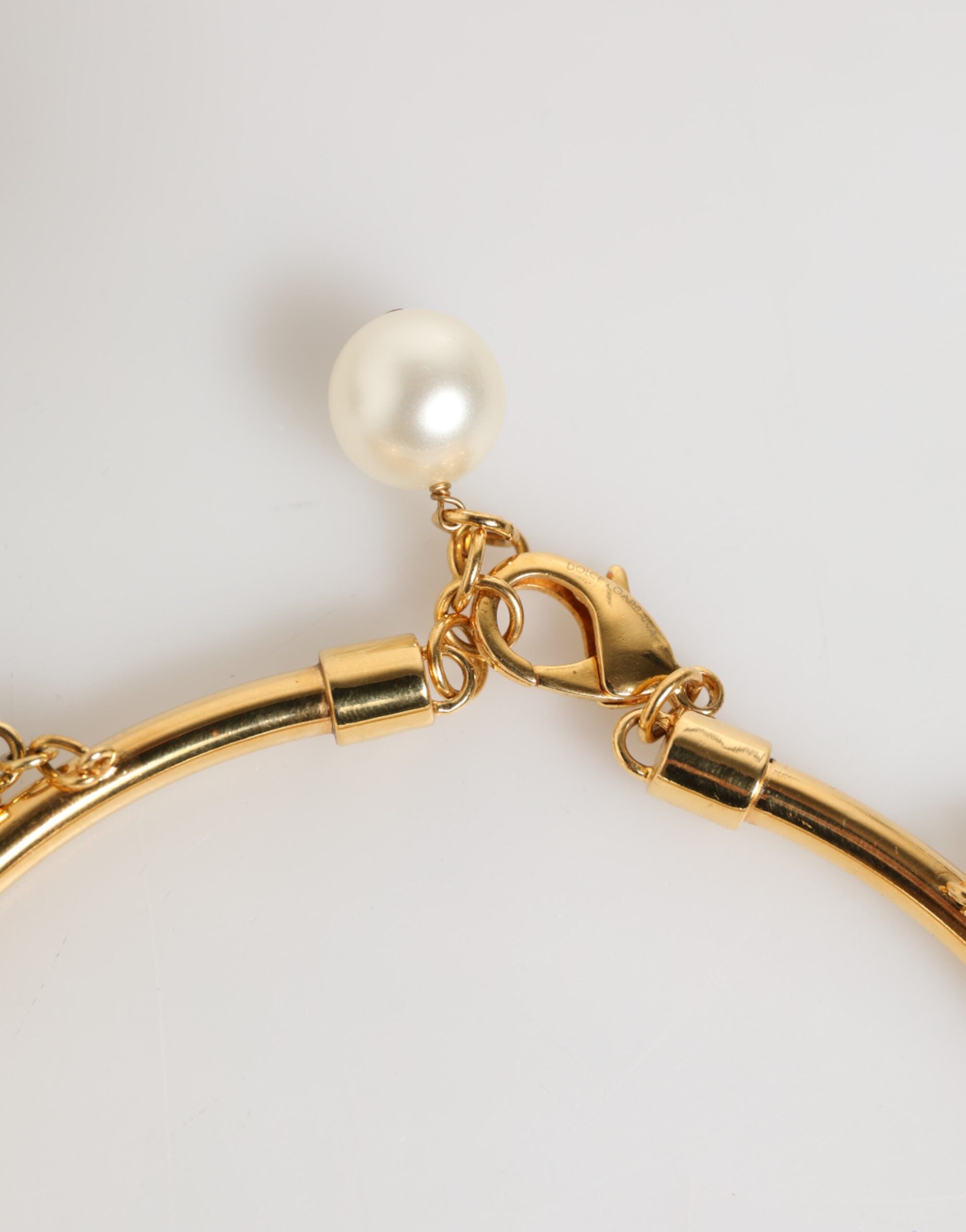 Gold Brass Faux Pearl Crystal Statement Luxury Jewelry Necklace