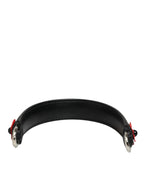 Black Embellished Leather Bag Handle Women Shoulder Strap