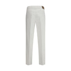 White Cotton Casual Pants