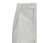 White Cotton Casual Pants