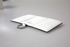 White Calfskin Leather Large Crossbody Card Holder Wallet