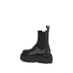 Black Calf Leather Bos Taurus Ankle Boots
