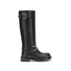 Black Calf Leather Bos Taurus Lace-Up Boots