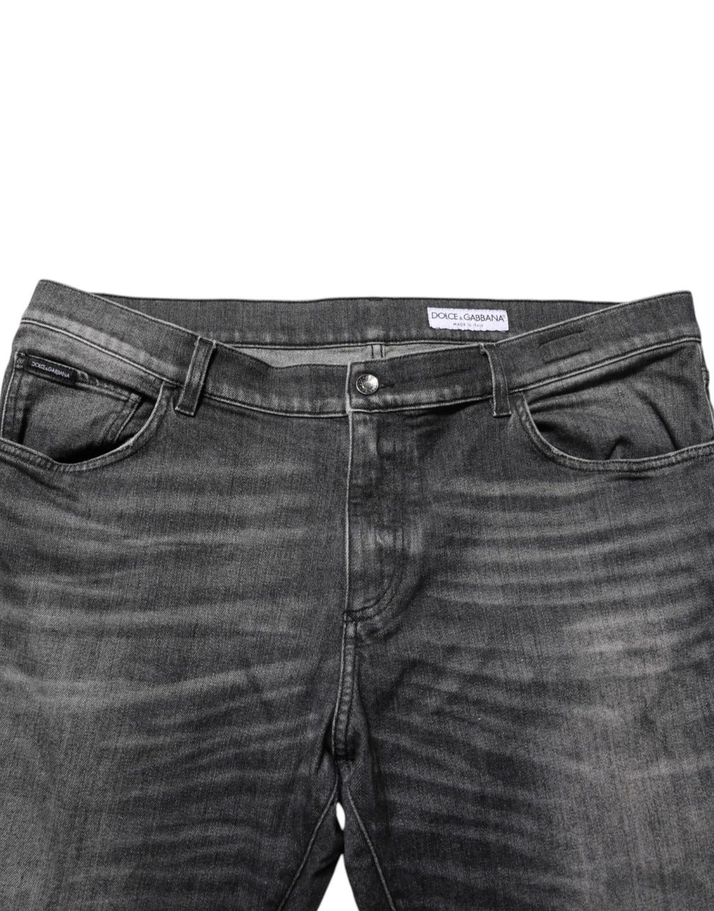Black Gray Wash Slim Fit Straight Leg Denim Jeans