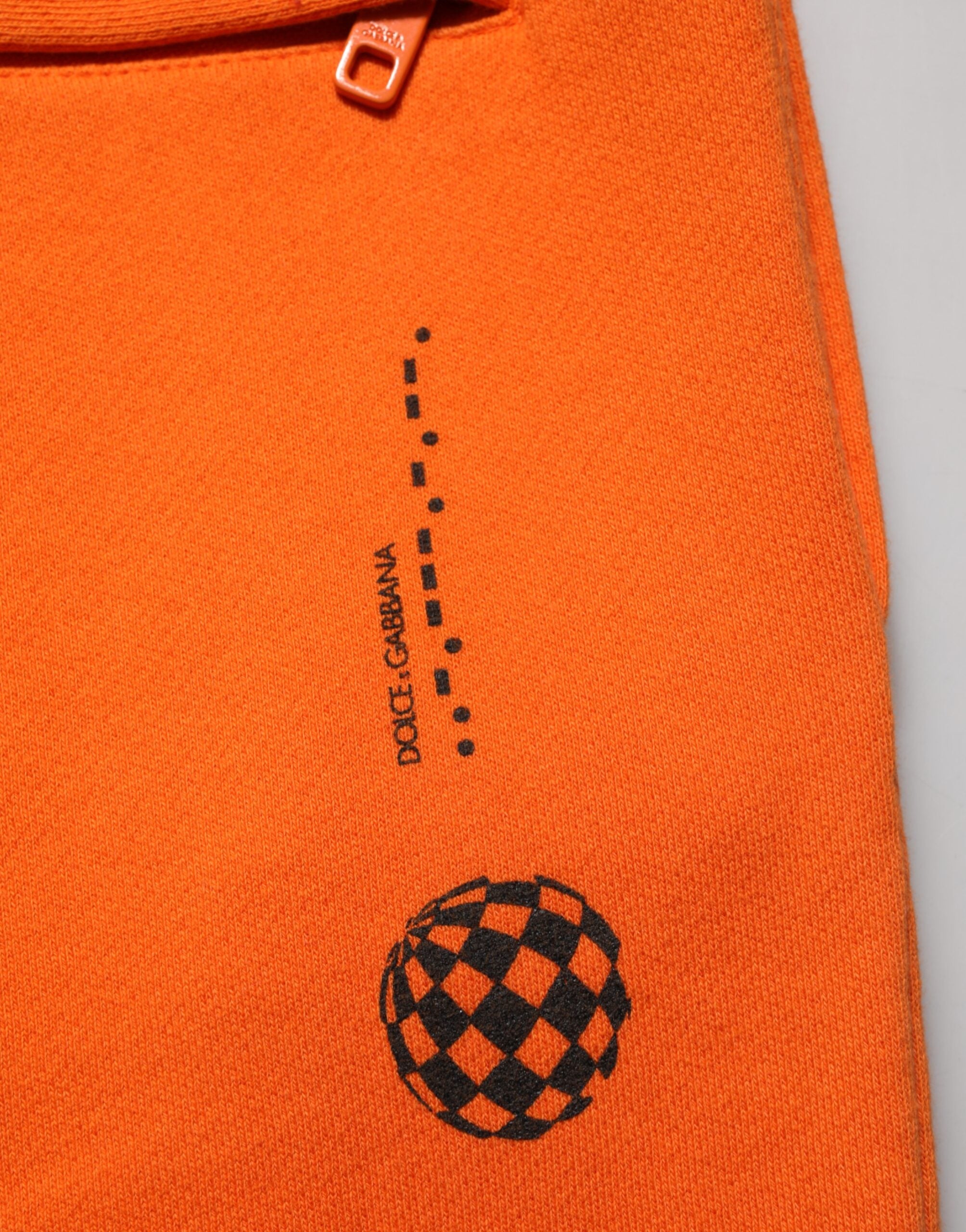 Orange Cotton DG VIB3 Logo Drawstring Sweatpants Pants