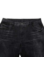 Black Washed Cotton Skinny Men Denim Jeans