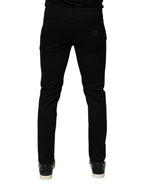 Black Cotton Blend Skinny Men Trouser Pants
