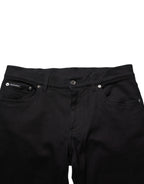 Black Cotton Blend Skinny Men Trouser Pants