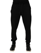 Black Cotton DG Logo Men Jogger Pants