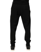 Black Cotton DG Logo Men Jogger Pants