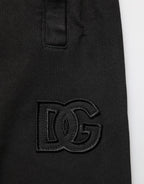 Black Cotton DG Logo Men Jogger Pants