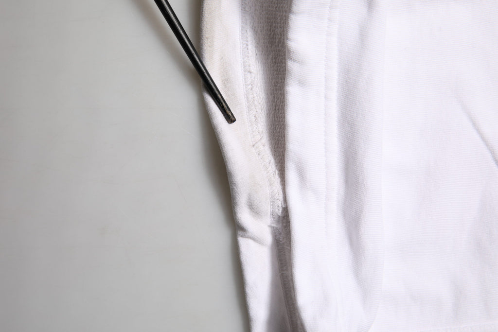 White Cotton Cargo Trousers Logo Patch Pants