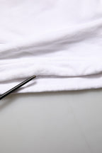 White Cotton Cargo Trousers Logo Patch Pants