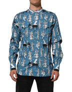 Blue Jazz Printed Cotton Button Front Shirt