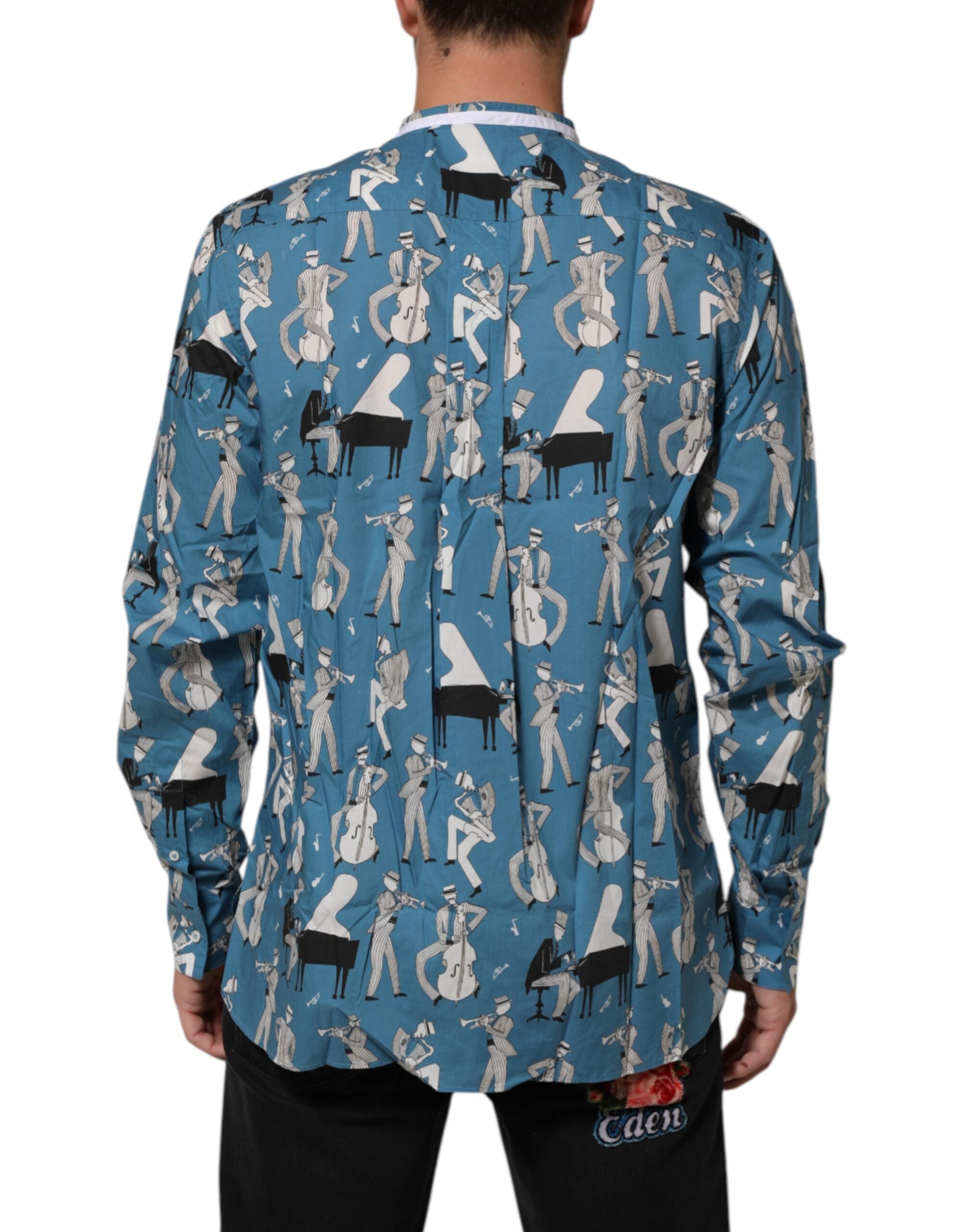 Blue Jazz Printed Cotton Button Front Shirt
