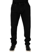 Black Cotton Regular Denim Men Trouser Jeans