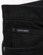 Black Cotton Regular Denim Men Trouser Jeans