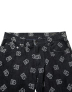 Black DG Monogram Cotton Skinny Denim Jeans