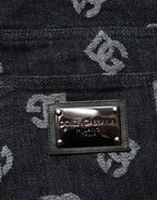 Black DG Monogram Cotton Skinny Denim Jeans
