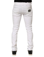 White Distressed Ripped Denim Trouser Jeans